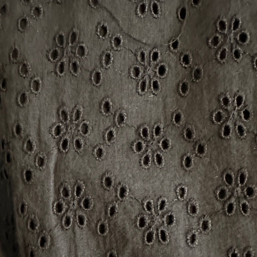 Women’s Black Eyelet Long Sleeve Dress - Sleeveless Tiered Maxi - Picture 4 of 11